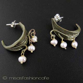 （画像用） Michaud フープピアス　　 真珠のすずらん