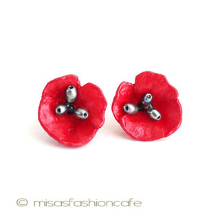 （画像用） マイケルミショー　ピアス 　真珠・ポピー