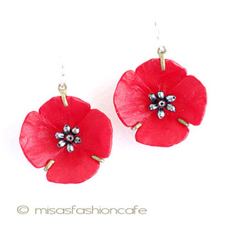 （画像用） マイケルミショー　ピアス 　真珠・ポピー