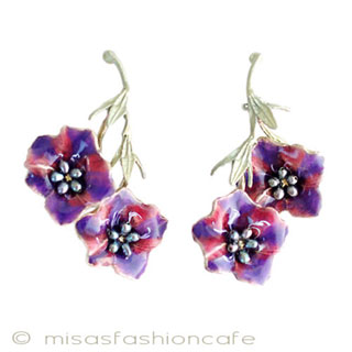 （画像用） マイケルミショー再販 真珠 朝顔イヤリング