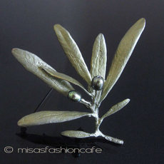 （画像用） マイケルミショーブローチ 真珠のオリーブ　再販！