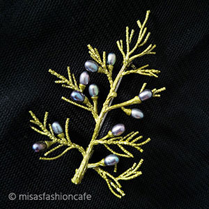 （画像用） 真珠 松の木 ブローチ