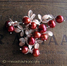 （画像用） マイケルミショー ブローチ 　クランベリー　銀製