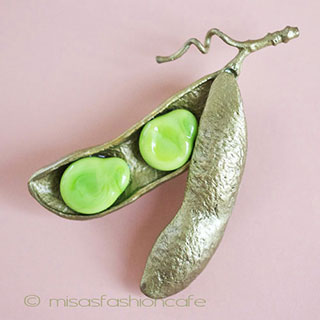 （画像用） Michaud ブローチ アートガラスの枝豆