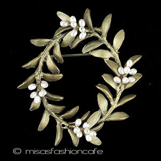 （画像用） マイケルミショー ブローチ 真珠　リース 再販！