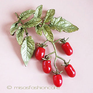 （画像用） Michaud ブローチ ガラスのRomaトマト