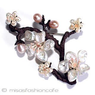 （画像用） マイケルミショーブローチ ケシパール　真珠の桜