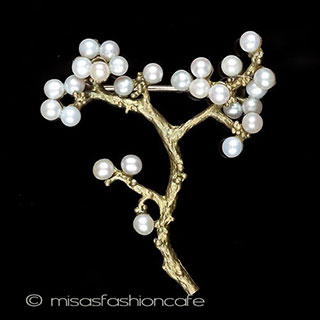 （画像用） 真珠　梅の花　ブローチ