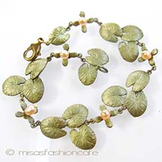 （画像用） Michaud ブレスレット 　真珠 睡蓮の花