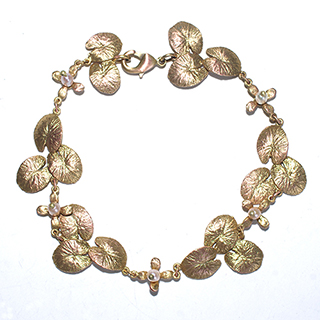 （画像用） マイケルミショー　ブレス 真珠24Kgf　睡蓮の花