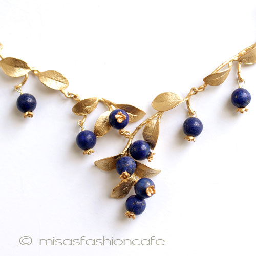 （画像用） マイケルミショー・ネックレス 24Kgpブルーベリー再販