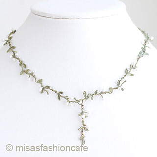 （画像用） マイケルミショー ネックレス 真珠 カロライナの花