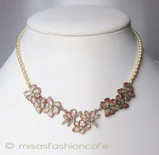 （画像用） Michaudネックレス　再販！ 　真珠 マグノリアの花