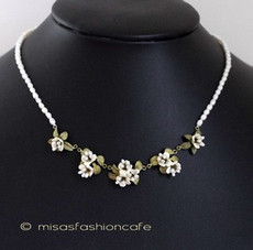 （画像用） マイケルミショーネックレス 真珠 小花ブーケ