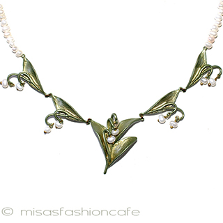 （画像用） 真珠の鈴蘭すずらん お花　ネックレス