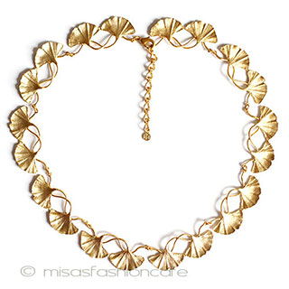 （画像用） マイケルミショー　24Kgp イチョウ　ネックレス