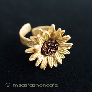 （画像用） マイケルミショー 天然石ひまわり　リング