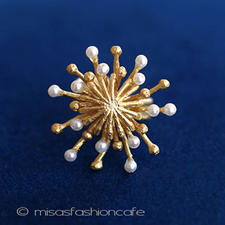 （画像用） マイケルミショー　リング 真珠24Kミモサ　再販