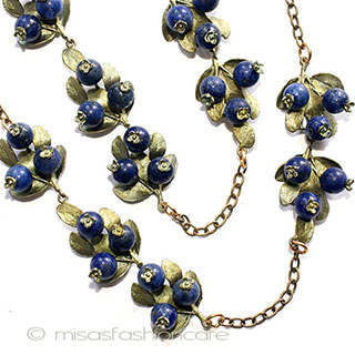 （画像用） ミショー天然石ネックレス ラピスのブルーベリー