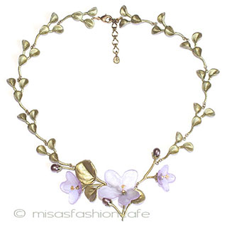 （画像用） マイケルミショー　真珠 すみれの花　ネックレス