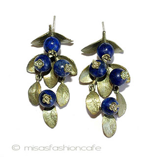 （画像用） マイケルミショー　ピアス 天然石のブルーベリー