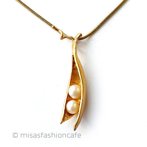 （画像用） マイケルミショー　24Kgp 真珠の豆　ネックレス