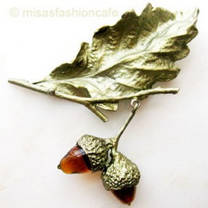 （画像用） Michaud ブローチ カシの木・どんぐり