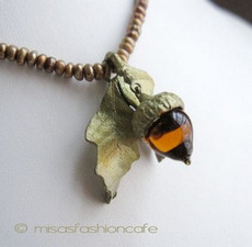 （画像用） マイケルミショー ネックレス 真珠　どんぐり