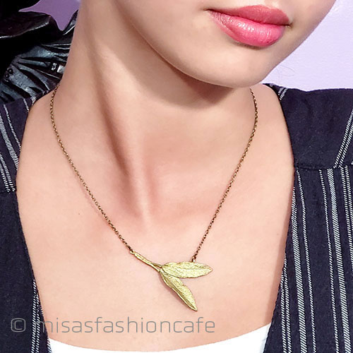 （画像用） マイケルミショー　ハーブ セージの葉　ネックレス