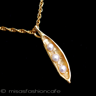 （画像用） マイケルミショー　Gold 真珠の豆　ネックレス