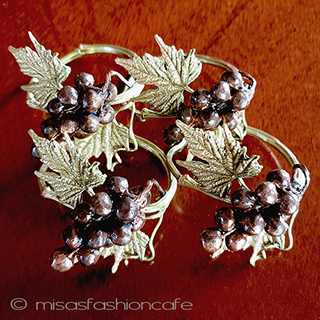 （画像用） マイケルミショーワインの葡萄 ナプキンリング　４個セット