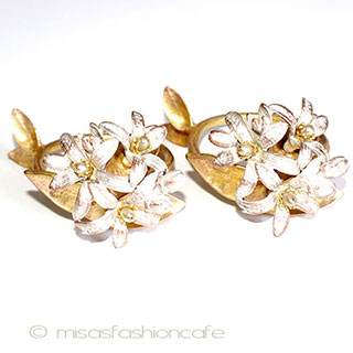 （画像用） Michaud　オレンジの花 真珠ナプキンリング再販