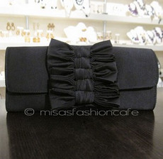 （画像用） サンティSANTI リボン クラッチ兼ショルダーバッグ