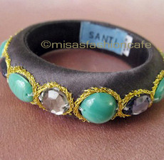 （画像用） SANTI サンティ　バングル グリーン ジュエル