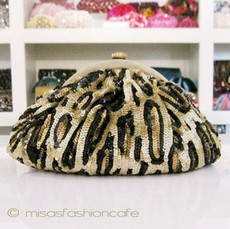 （画像用） SANTI サンティ クラッチ 予約　パヴェ・レオパード