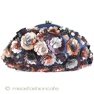 （画像用） ＳＡＮＴＩサンティ　バッグ ネイビーｘモカ・フラワー