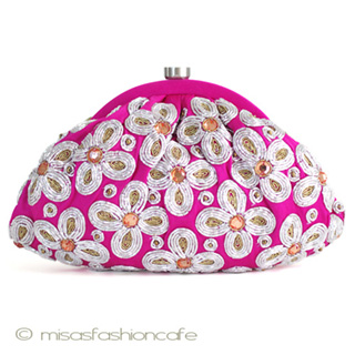 （画像用） ＳＡＮＴＩサンティ　バッグ 針刺繍の花（Pink）