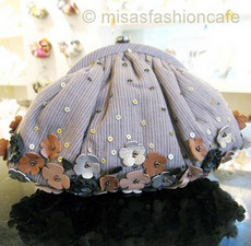 （画像用） SANTI サンティ クラッチ 　レザー・花・デニム