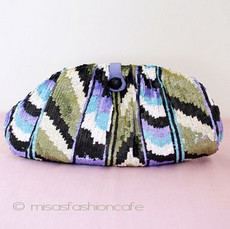 （画像用） SANTI サンティ クラッチ ブルーｘオリーヴ