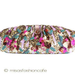 （画像用） SANTI サンティ　バッグ 全面花刺繍（Lサイズ）