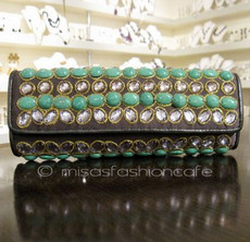 （画像用） SANTI サンティ クラッチ グリーン・ジュエル