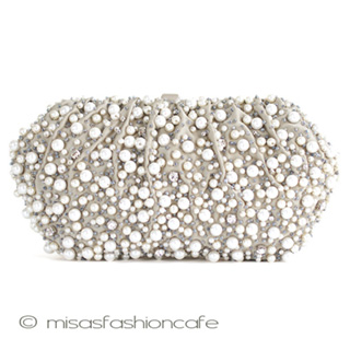 （画像用） ＳＡＮＴＩサンティ　クラッチ パール＆クリスタル再販