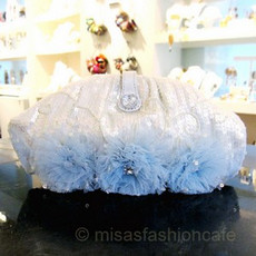 （画像用） SANTI サンティ クラッチ ブルーフラワー（ワイド）