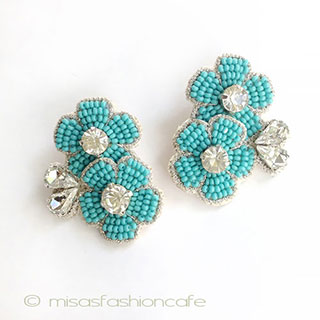（画像用） ＳＰＡＲＫＬ　イヤリング Turquoise フラワー