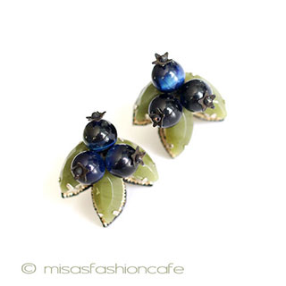 （画像用） ＳＰＡＲＫＬ　イヤリング 天然石　ブルーベリー