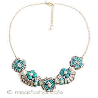 （画像用） ＳＰＡＲＫＬ　ネックレス ターコイズ・フラワー