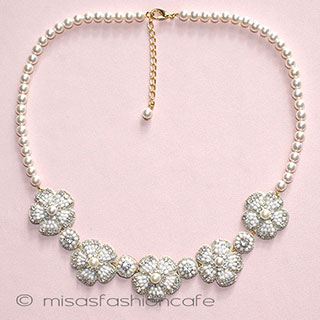 （画像用） ＳＰＡＲＫＬ　ネックレス ミルクガラス花　再販