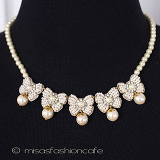 （画像用） ＳＰＡＲＫＬ　ネックレス シェルパールおリボン