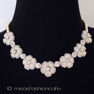 （画像用） ＳＰＡＲＫＬ　ネックレス パール・クリスタルのお花