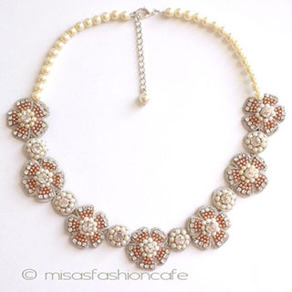 （画像用） ＳＰＡＲＫＬ　ネックレス ベージュパール・フラワー